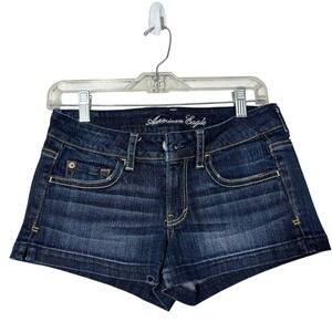 American Eagle Low Rise Micro Mini Jean Shorts Womens 4‎ Denim Beach